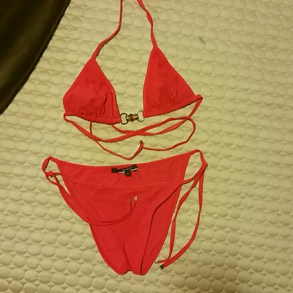red gucci bathing suit
